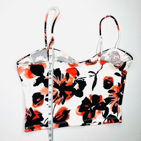 Chloe & Katie Womens Top Sleeveless Bodycon Lace Up Closure Floral Medium - Picture 7 of 9